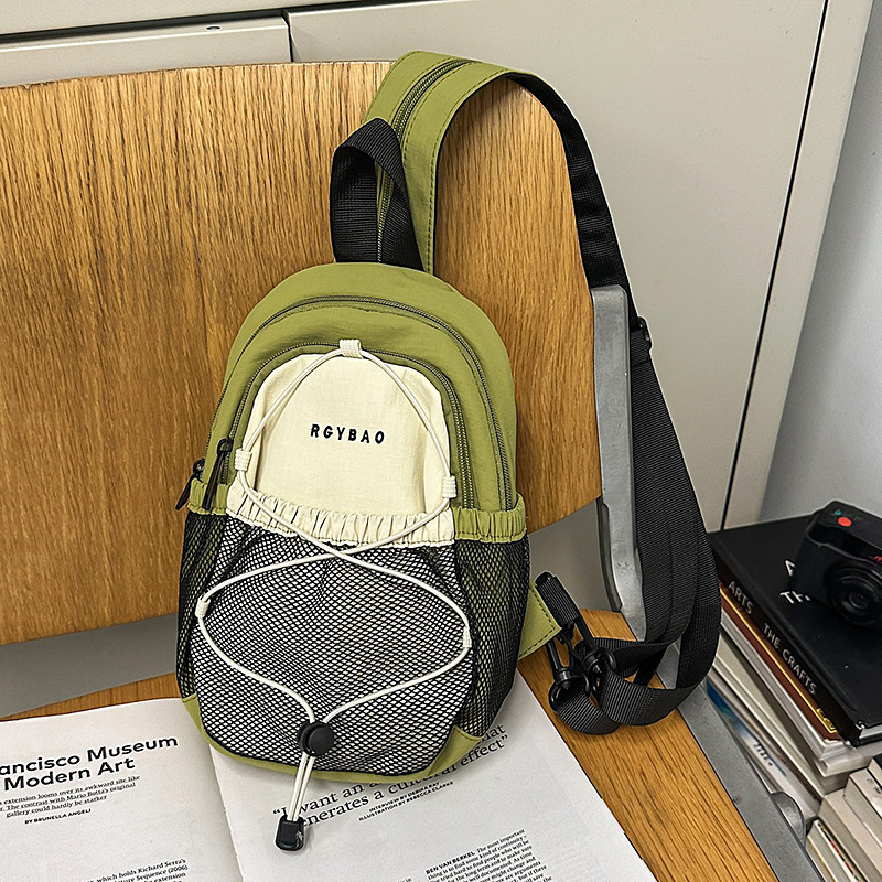 Chenyun Διπλής χρήσης τσάντα στήθους με θήκη κινητού, νάιλον εξωτερικό, επένδυση πολυεστέρα, φερμουάρ, τρισδιάστατος σχεδιασμός, καθημερινή χρήση, στυλ δρόμου, Φθινόπωρο 2025