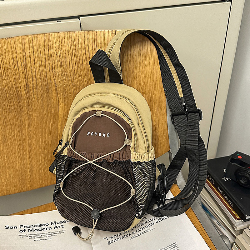 Chenyun Διπλής χρήσης τσάντα στήθους με θήκη κινητού, νάιλον εξωτερικό, επένδυση πολυεστέρα, φερμουάρ, τρισδιάστατος σχεδιασμός, καθημερινή χρήση, στυλ δρόμου, Φθινόπωρο 2025