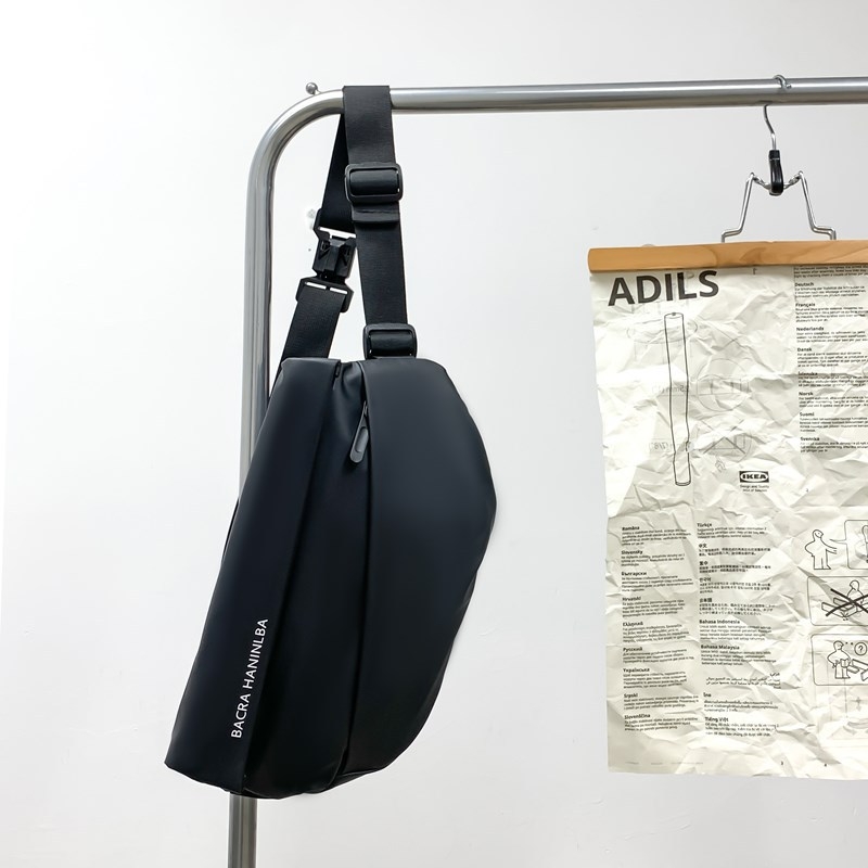 Muška crossbody torba od najlona, zatvarač, unutarnja džep za ID, mekana poliester podstava