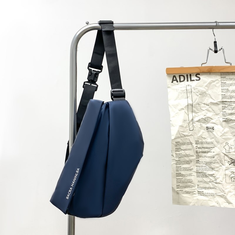 Muška crossbody torba od najlona, zatvarač, unutarnja džep za ID, mekana poliester podstava