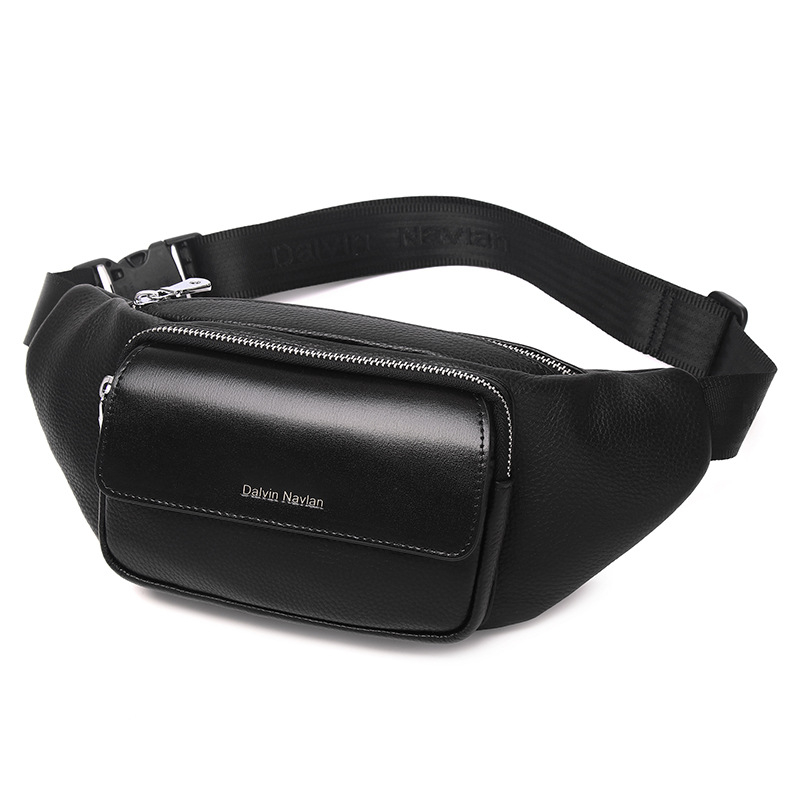 Férfi bőr deréktáska, utcai divat stílus, vízálló és kopásálló, poliészter bélés
