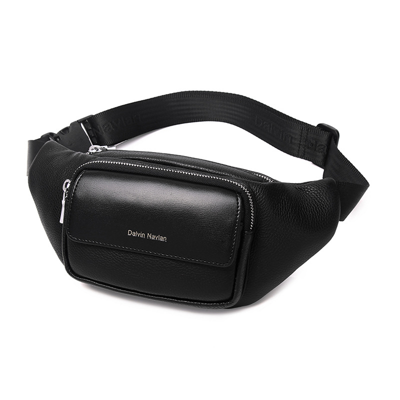Férfi bőr deréktáska, utcai divat stílus, vízálló és kopásálló, poliészter bélés