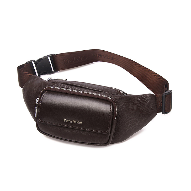 Férfi bőr deréktáska, utcai divat stílus, vízálló és kopásálló, poliészter bélés
