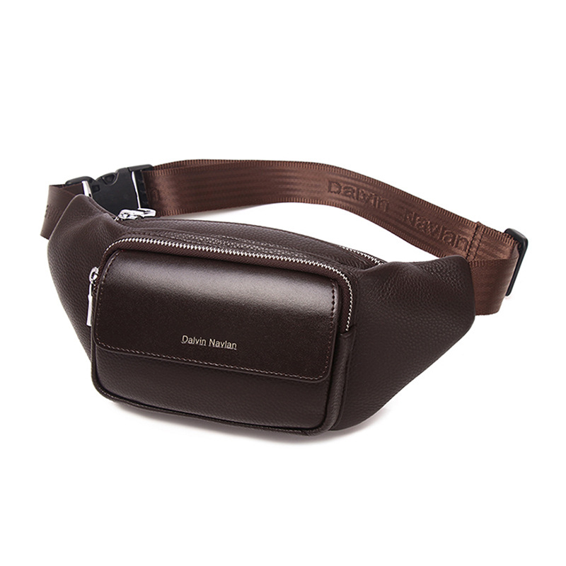 Férfi bőr deréktáska, utcai divat stílus, vízálló és kopásálló, poliészter bélés