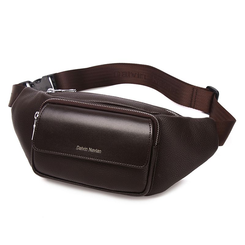 Férfi bőr deréktáska, utcai divat stílus, vízálló és kopásálló, poliészter bélés