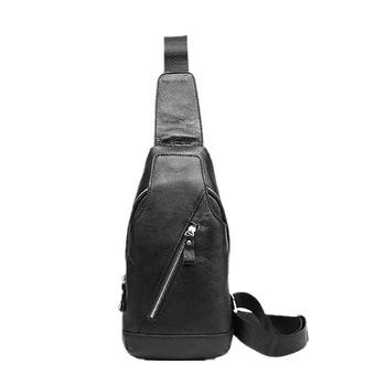 Muška crossbody torba od prave kože, prvi sloj teleće kože, vertikalnog kvadratnog oblika, zatvarač na zip, unutarnji džepovi za telefon, kartice i kameru, model 5029