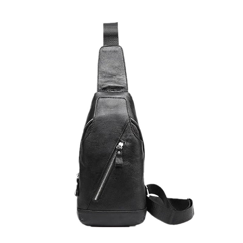 Muška crossbody torba od prave kože, prvi sloj teleće kože, vertikalnog kvadratnog oblika, zatvarač na zip, unutarnji džepovi za telefon, kartice i kameru, model 5029