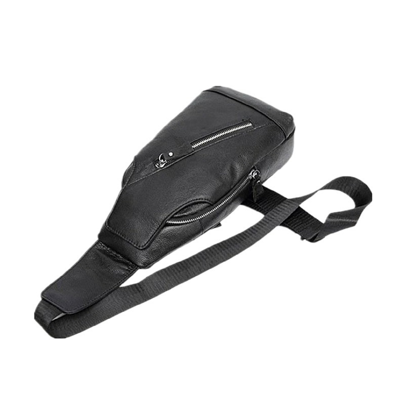 Muška crossbody torba od prave kože, prvi sloj teleće kože, vertikalnog kvadratnog oblika, zatvarač na zip, unutarnji džepovi za telefon, kartice i kameru, model 5029