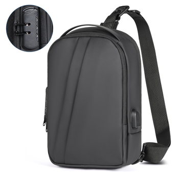 Muška crossbody torba s pametnim protivkrađnim zaključavanjem, vodootporan PVC, ultra lagana, kompatibilna s 8-inčnim laptopom