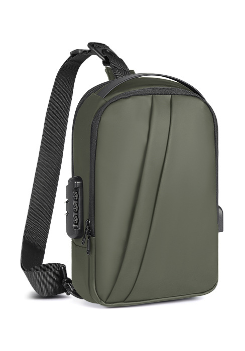 Muška crossbody torba s pametnim protivkrađnim zaključavanjem, vodootporan PVC, ultra lagana, kompatibilna s 8-inčnim laptopom
