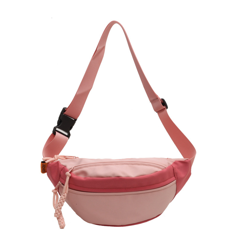Crossbody torbica od platna - dumpling oblik, zatvarač, poliester podstava, džep za ID, za svakodnevnu uporabu