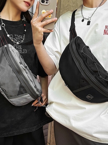 Unisex τσάντα χιαστί για εξωτερική καθημερινή χρήση, νάιλον, θήκη για κινητό, φερμουάρ, επένδυση πολυεστέρα, εσωτερική τσέπη, στυλ: Νέο Εθνικό Στυλ