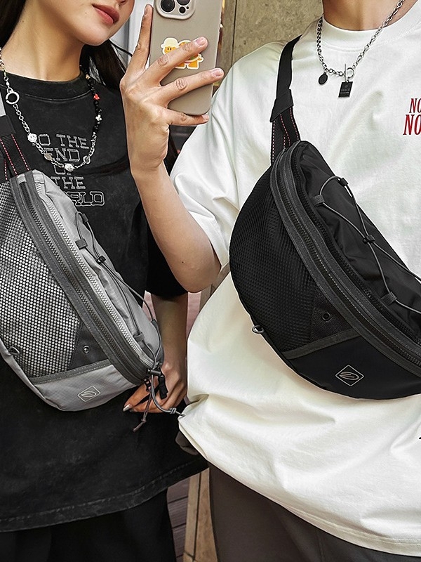 Unisex τσάντα χιαστί για εξωτερική καθημερινή χρήση, νάιλον, θήκη για κινητό, φερμουάρ, επένδυση πολυεστέρα, εσωτερική τσέπη, στυλ: Νέο Εθνικό Στυλ