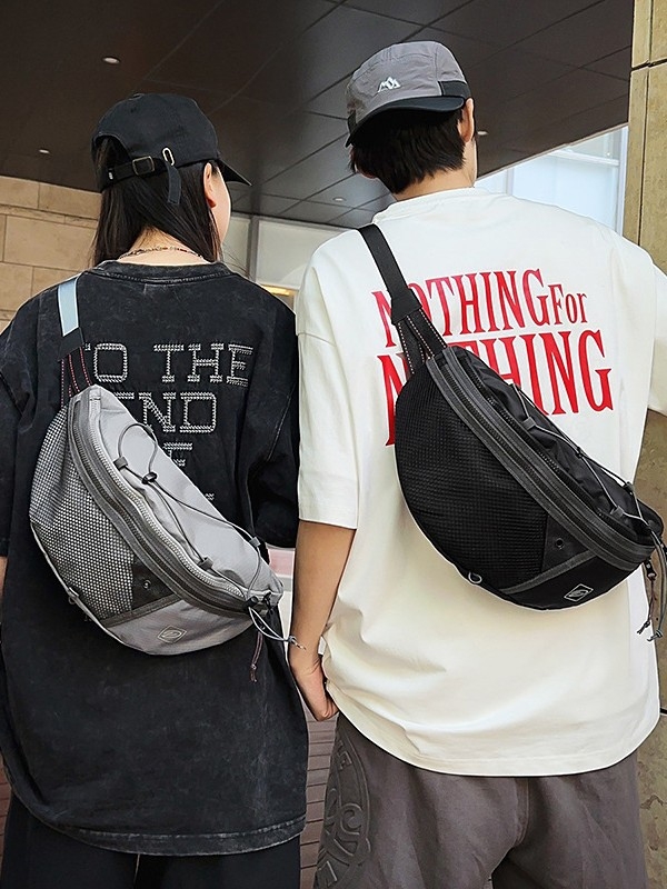 Unisex τσάντα χιαστί για εξωτερική καθημερινή χρήση, νάιλον, θήκη για κινητό, φερμουάρ, επένδυση πολυεστέρα, εσωτερική τσέπη, στυλ: Νέο Εθνικό Στυλ