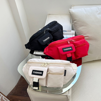 Crossbody τσάντα με αστικό απλό στυλ, νάιλον εξωτερικά, άνοιγμα με φερμουάρ, επένδυση πολυεστέρα, εσωτερική θήκη ID