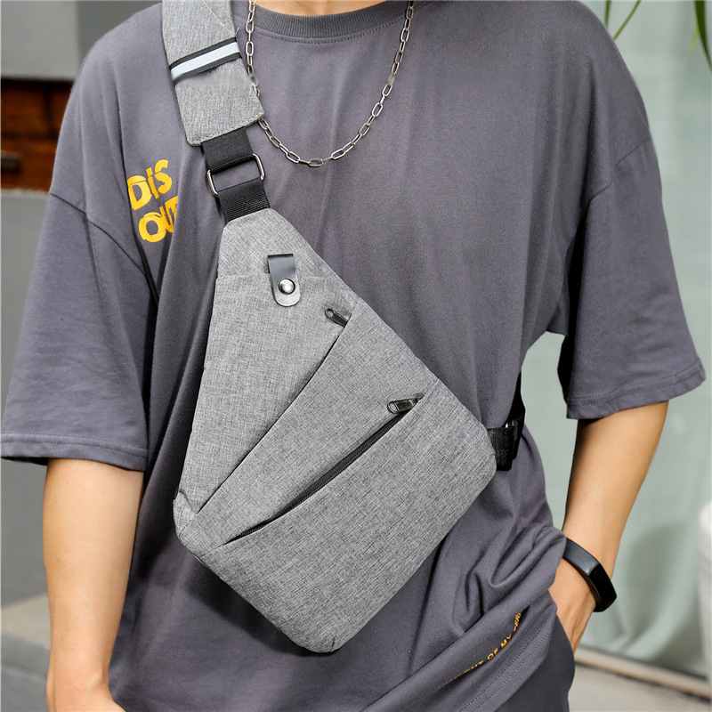 Muška nylon crossbody torba, prozračan dizajn, pogodna za slobodno vrijeme i putovanja; Materijal: nylon; Funkcija: prozračna; Spol: muški; Licencirana privatna marka: Da