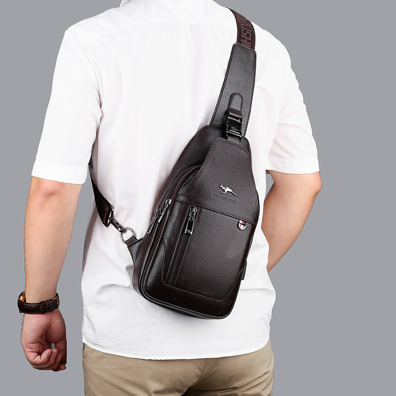 Muška crossbody torba od kože goveda – protiv krađe, model 0528, za poslovna putovanja