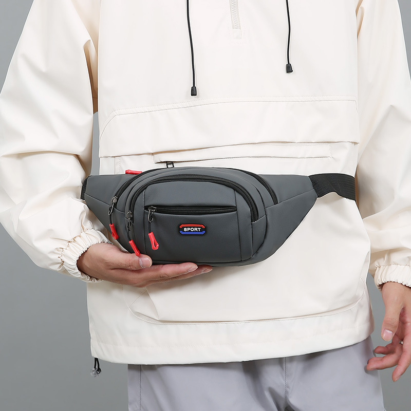 Férfi mellkas táska, városi minimalist stílus, Oxford anyag, egyszínű, poliészter bélés, több rekesz