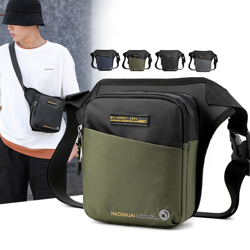 Muška pojasna torba za outdoor – višenamjenska taktička vodootporna torba za struk, model 6804 (materijal: najlon; podstava: poliester; uzorak: slova)