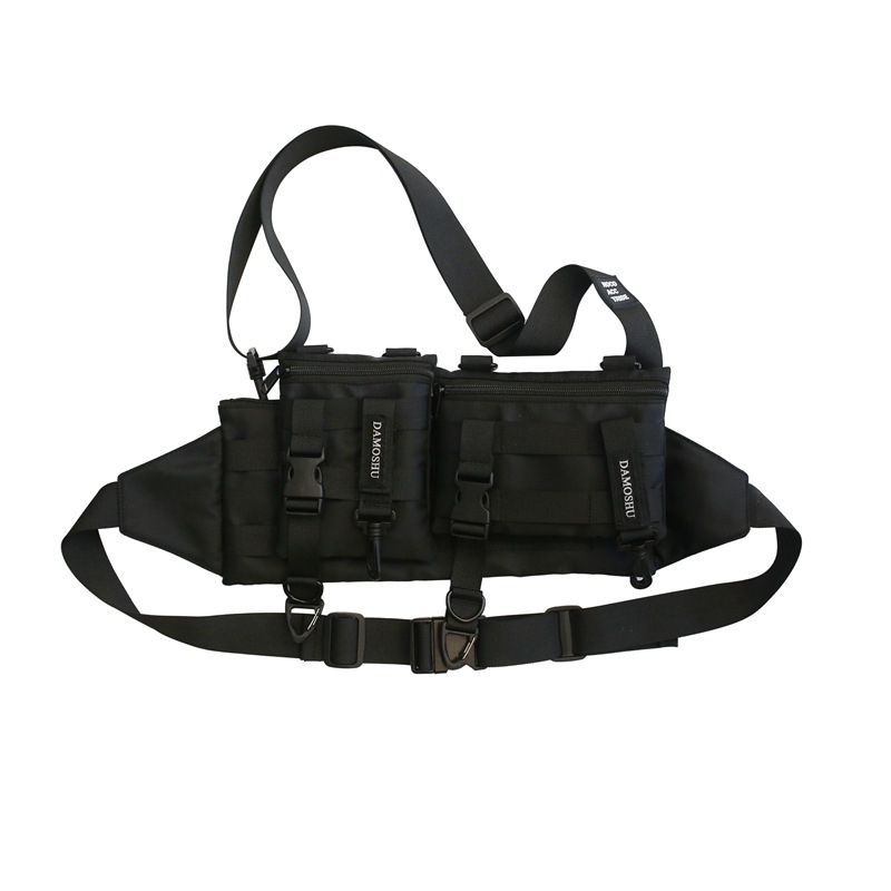 Muška torbica za prsa Crossbody – Vodootporni najlon, Dvostruki džepovi, Poliester podstava, Ulični stil