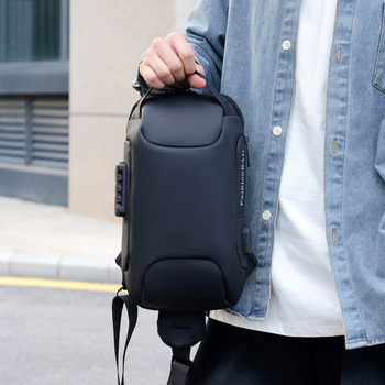 Muška prsna torba s USB, protiv krađe, vodootporan Oxford materijal, gradski stil