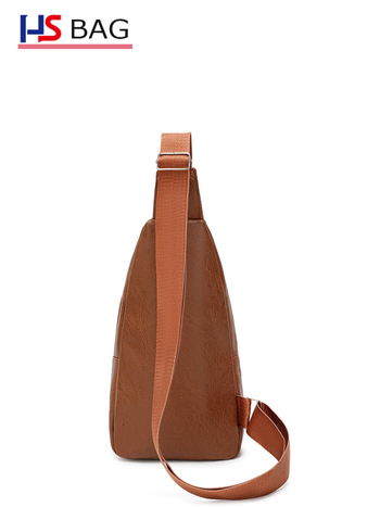Muška Chest bag od PU kože, ulični stil, crossbody remen, vodootporna, podstava od poliestera, ljetno izdanje 2025