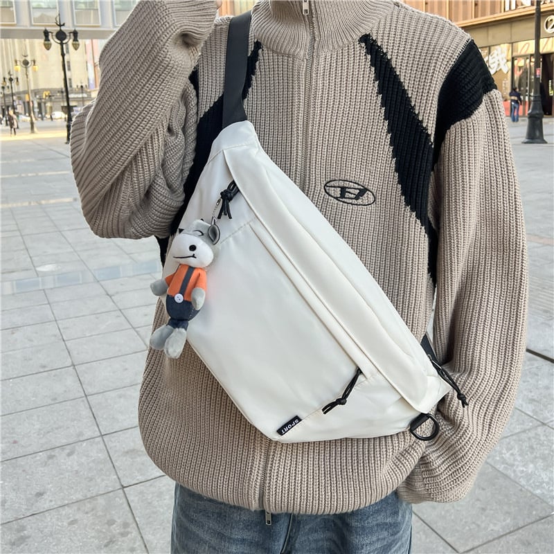 Muška torba za prsa u japanskom street stilu, velika kapaciteta, crossbody torba