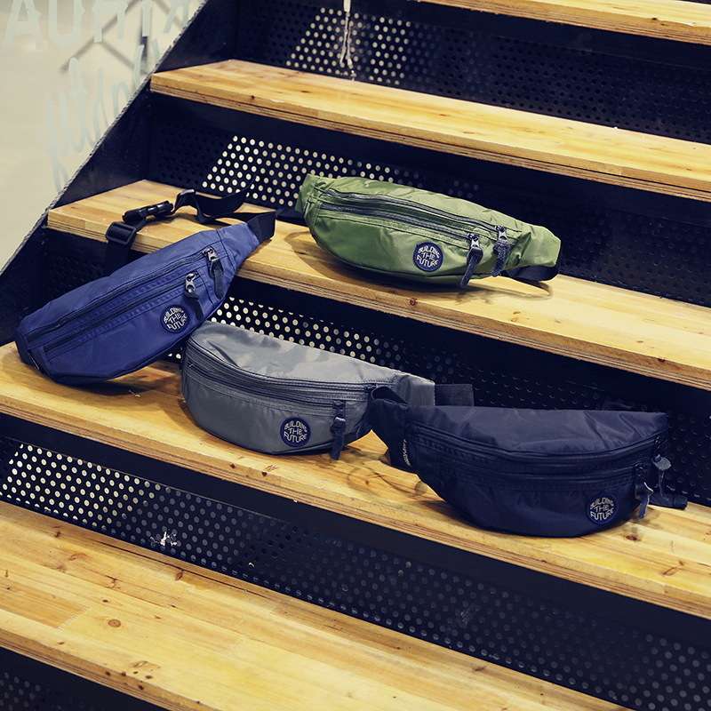 Muška torbica oko struka, korejskog stila casual, crossbody, vodootporni Oxford materijal, dumpling oblik, džep na zip, džep za telefon, džep za ID, s jednim remenom preko ramena