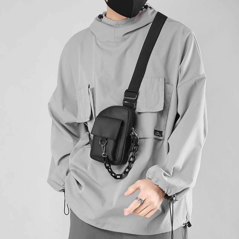 Muška torba preko prsa - Najlon, Ultra lagana, Gradski minimalistički stil, Marka Nothing, Jednobojni uzorak, Za slobodno vrijeme i putovanja