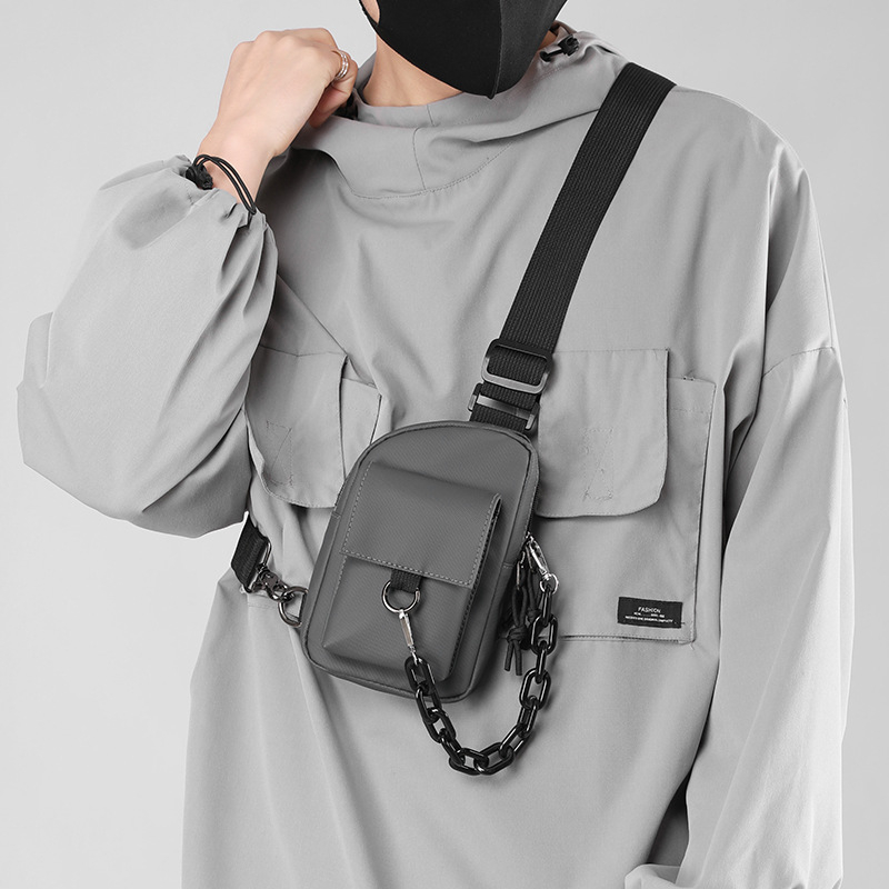 Muška torba preko prsa - Najlon, Ultra lagana, Gradski minimalistički stil, Marka Nothing, Jednobojni uzorak, Za slobodno vrijeme i putovanja