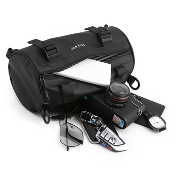 Férfi mellkasi táska, hengeres formájú – vízálló, egyszínű mintázat, poliészter bélés, tavasz 2023