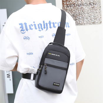 Muška torba za prsa, gradski stil, Oxford tkanina, smanjenje opterećenja, jednobojni uzorak, podstava od poliestera