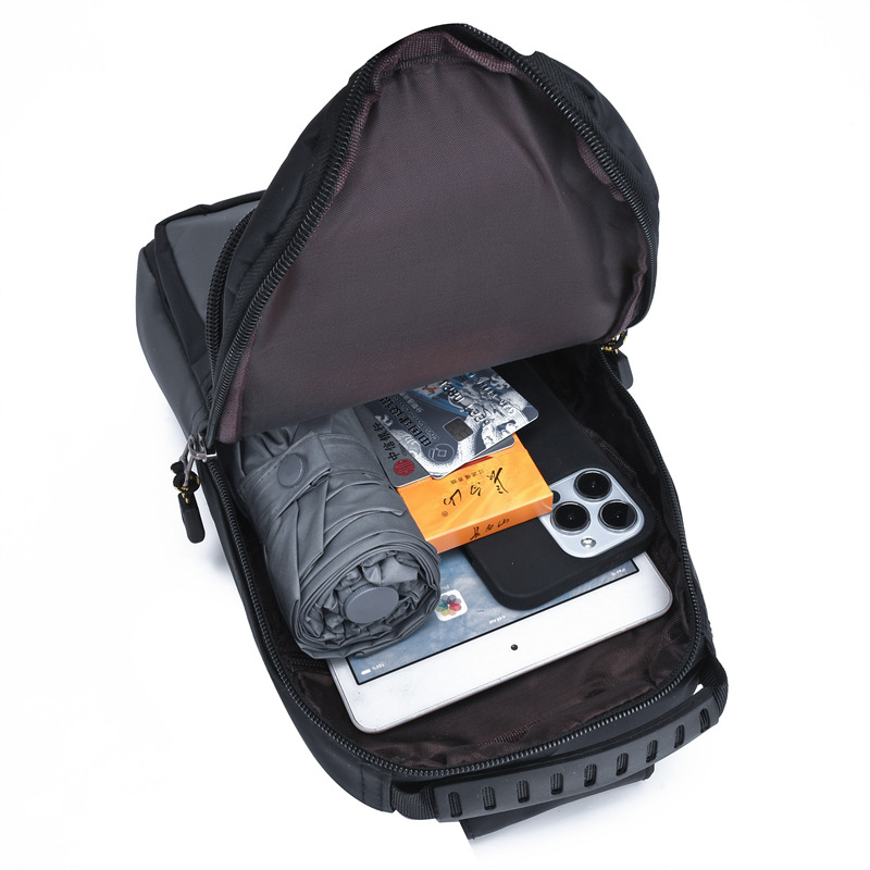 Muška torba za prsa, gradski stil, Oxford tkanina, smanjenje opterećenja, jednobojni uzorak, podstava od poliestera