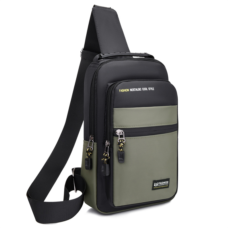 Muška torba za prsa, gradski stil, Oxford tkanina, smanjenje opterećenja, jednobojni uzorak, podstava od poliestera