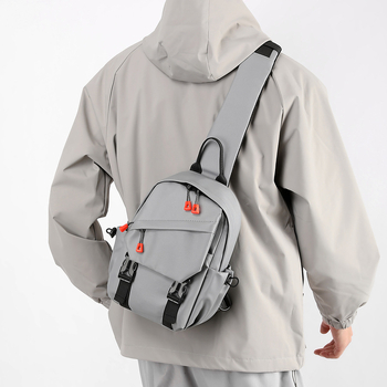 Férfi mellkas táska – utcai stílus, Oxford anyag, kopásálló, egyszínű minta, poliészter bélés