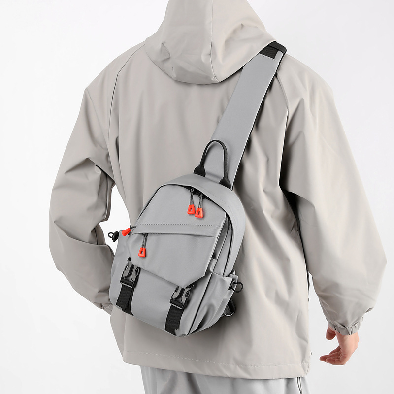 Férfi mellkas táska – utcai stílus, Oxford anyag, kopásálló, egyszínű minta, poliészter bélés