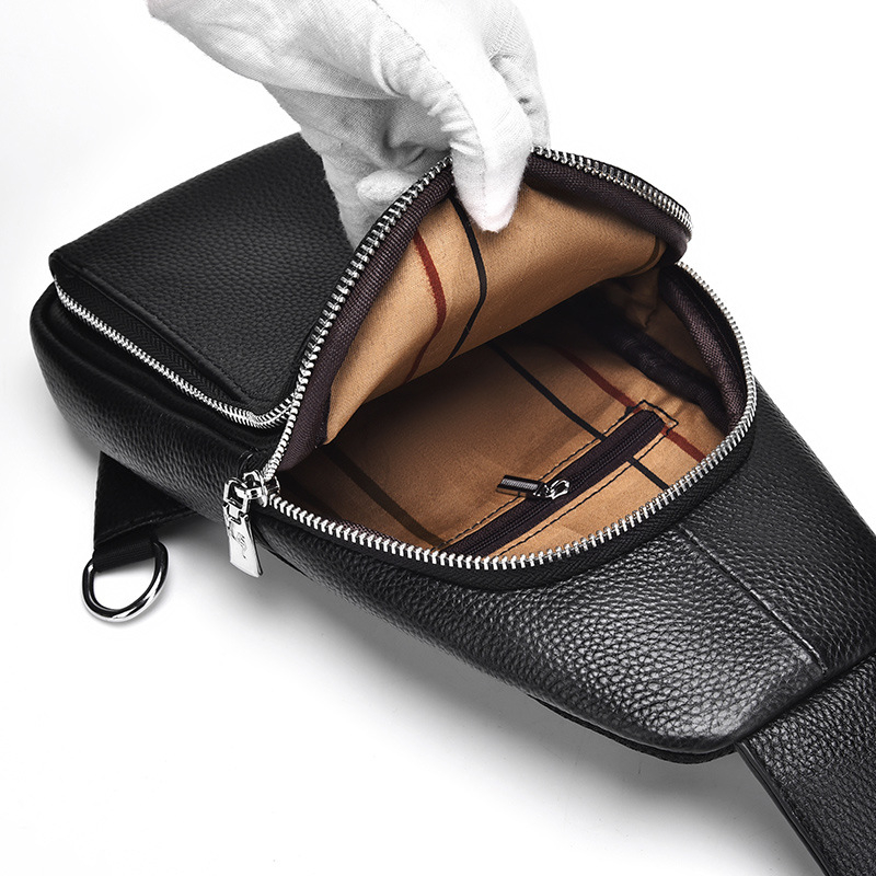 Muška torba za prsa — koža goveđeg podrijetla, gradski stil, otporna na habanje, model 6089