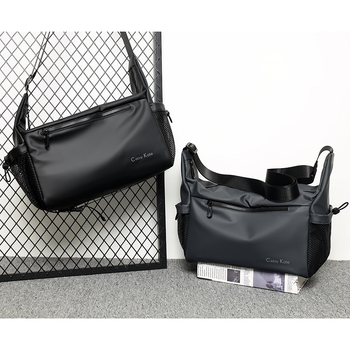 Férfi crossbody táska PU bőrrel, lélegző, poliészter bélés, üzleti utazásokhoz