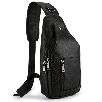 Muška torbica za prsa od prave kože, ulični stil, prvi sloj teleće kože, otporna na habanje, velika kapaciteta