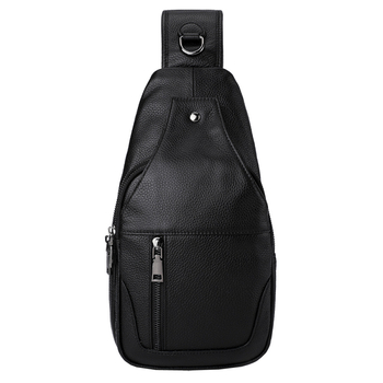Muška torbica za prsa od prave kože, ulični stil, prvi sloj teleće kože, otporna na habanje, velika kapaciteta