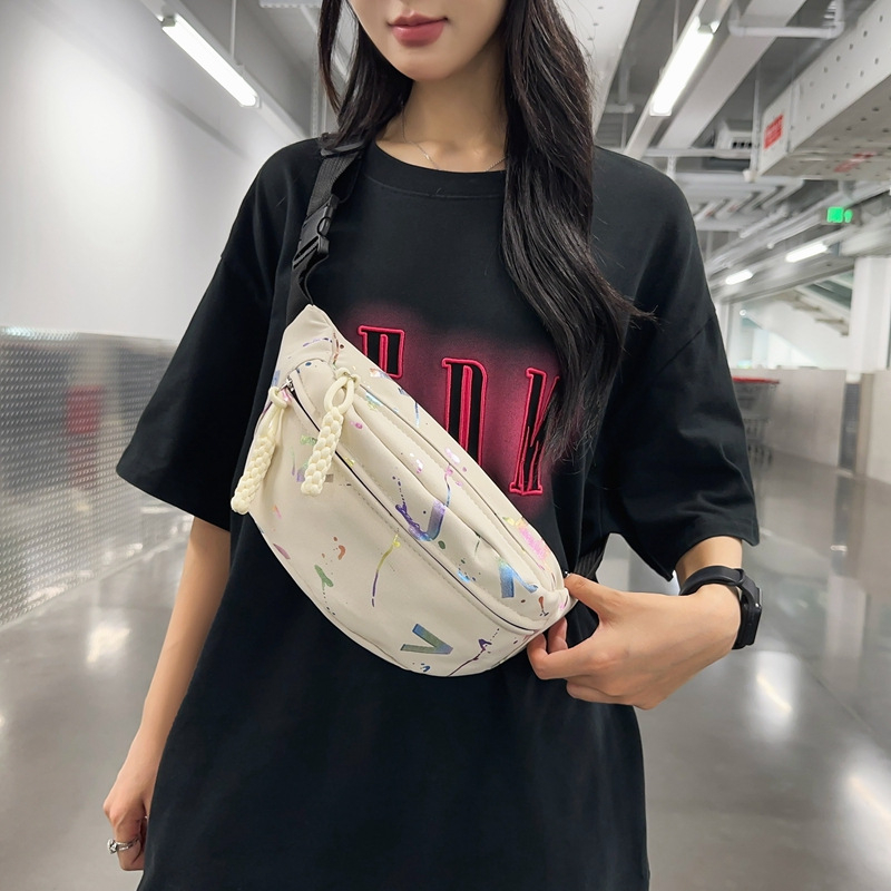 Muška torba za prsa s graffiti printom, najlon, prozračna, velika kapaciteta, za slobodno vrijeme putovanja