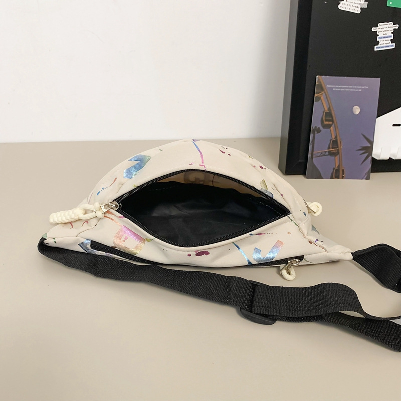 Muška torba za prsa s graffiti printom, najlon, prozračna, velika kapaciteta, za slobodno vrijeme putovanja