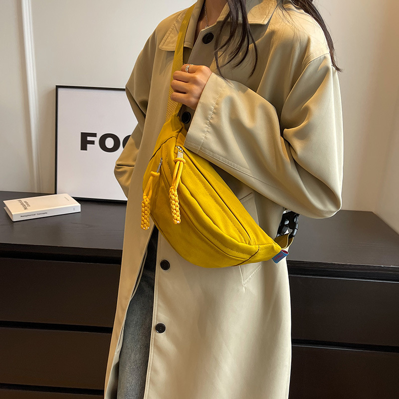 Muška torba za prsa, ulični stil, platno, proširiva, podstava od najlona, jednobojni uzorak