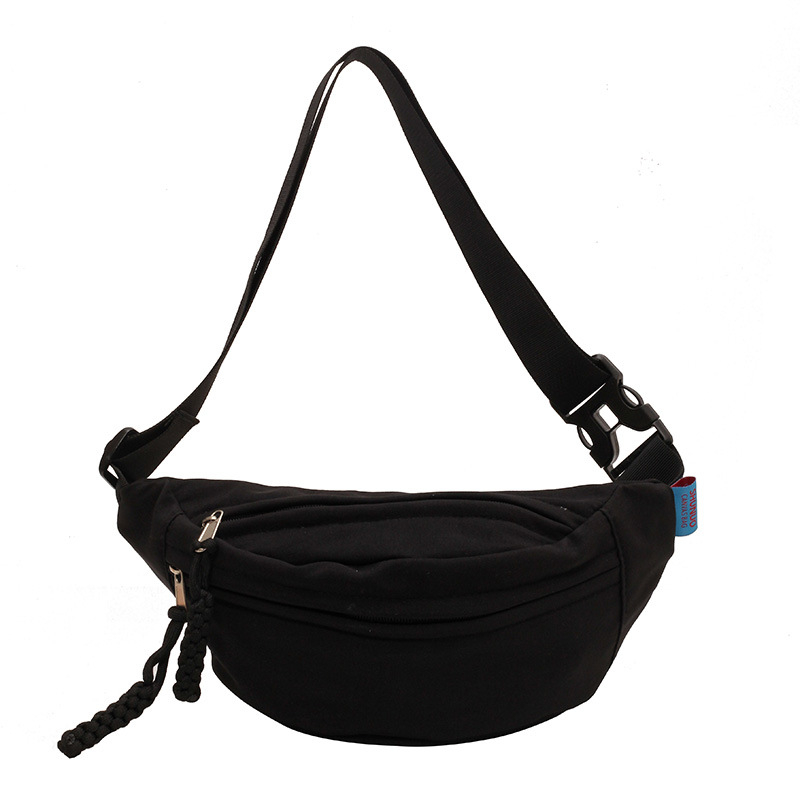 Muška torba za prsa, ulični stil, platno, proširiva, podstava od najlona, jednobojni uzorak