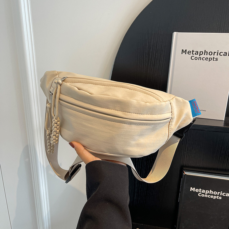 Muška torba za prsa, ulični stil, platno, proširiva, podstava od najlona, jednobojni uzorak