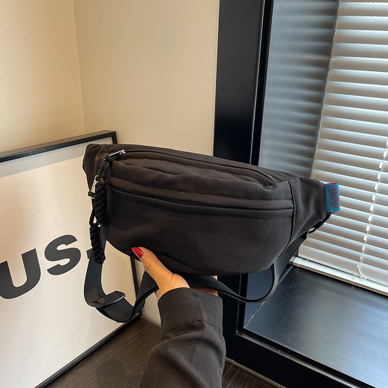 Muška torba za prsa, ulični stil, platno, proširiva, podstava od najlona, jednobojni uzorak