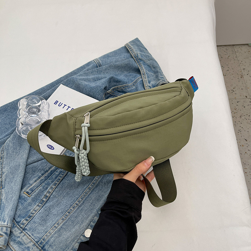 Muška torba za prsa, ulični stil, platno, proširiva, podstava od najlona, jednobojni uzorak