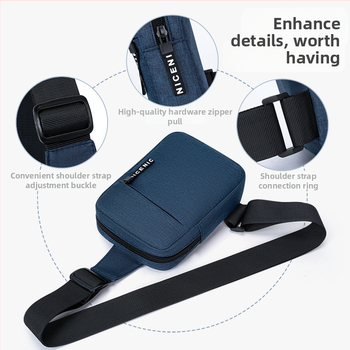 Muška torbica za prsa, poslovni elit stil, Oxford tkanina, prozračna i otporna, podstava od poliestera, pogodna za službena putovanja