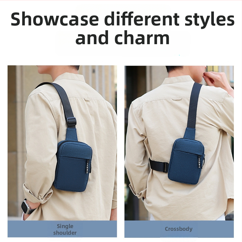 Muška torbica za prsa, poslovni elit stil, Oxford tkanina, prozračna i otporna, podstava od poliestera, pogodna za službena putovanja