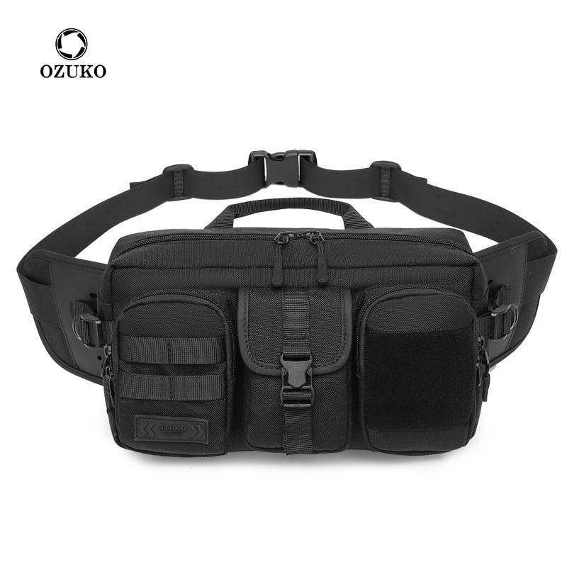Ozuko Taktična muška torbica oko struka, vodootporna Crossbody torba, ultra lagana i otporna, Oxford platno, velika kapaciteta za slobodno vrijeme